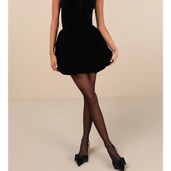Zemeta Night Balloon Velvet Skirt Black Women’s XS NWT! $130 MSRP. Skort. Lined - Picture 1 of 9